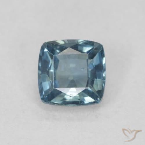 0.55ct Natural Teal Sapphire, Cushion Cut, 4.3x4.2 mm