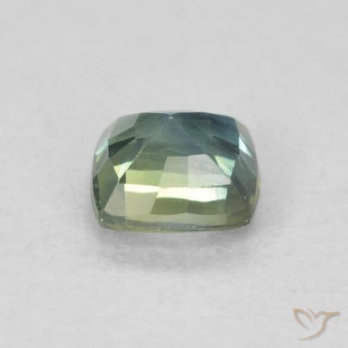 0.63ct Natural Teal Sapphire, Cushion Cut, 4.6x4.5 mm