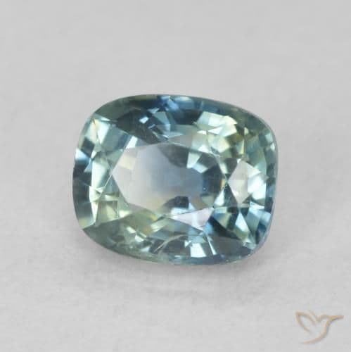 0.80ct Natural Teal Sapphire, Cushion Cut, 5.5x4.5 mm