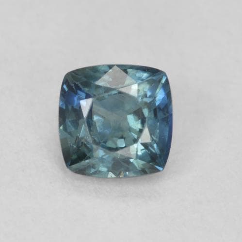 0.67ct Natural Teal Sapphire, Cushion Cut, 4.4x4.3 mm