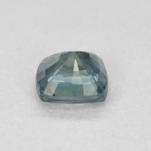 0.56ct Greenish Blue Sapphire, Cushion Cut, 4.5x4.4 mm