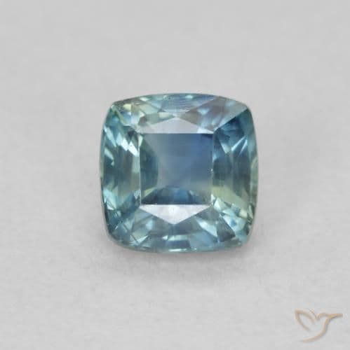 0.55ct Natural Teal Sapphire, Cushion Cut, 4.3x4.2 mm