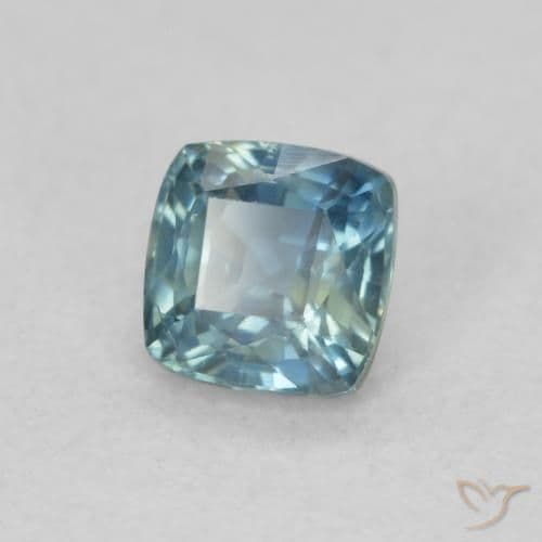 0.57ct Natural Teal Sapphire, Cushion Cut, 4.3x4.3 mm