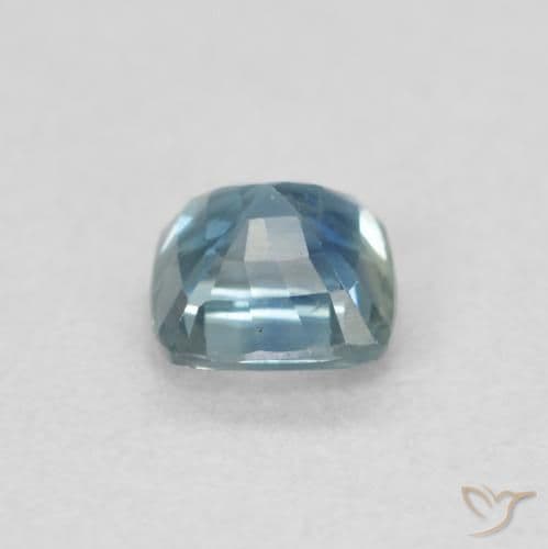 0.57ct Natural Teal Sapphire, Cushion Cut, 4.3x4.3 mm