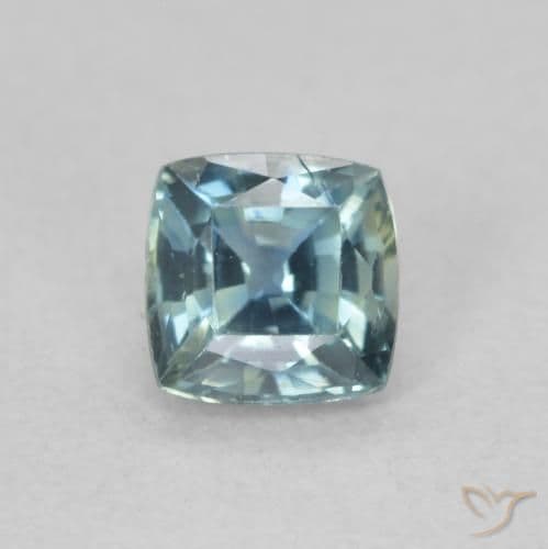 0.55ct Natural Teal Sapphire, Cushion Cut, 4.3x4.2 mm