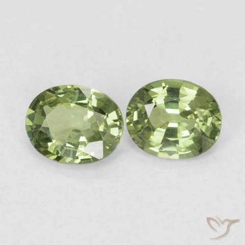 0.74ct Natural Warm Green Sapphire, Oval Cut, 4.9x3.9 mm