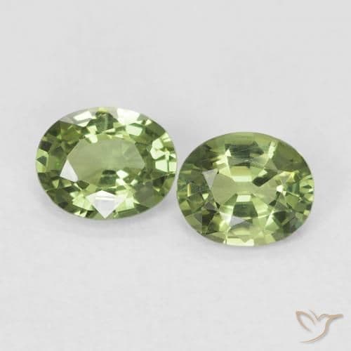 0.74ct Natural Warm Green Sapphire, Oval Cut, 4.9x3.9 mm