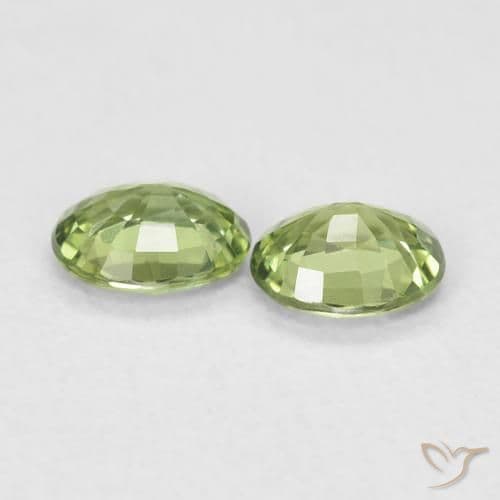 0.74ct Natural Warm Green Sapphire, Oval Cut, 4.9x3.9 mm