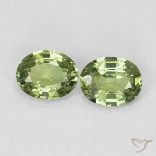 0.70ct Natural Warm Green Sapphire, Oval Cut, 4.9x3.9 mm