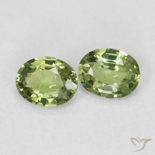 0.70ct Natural Warm Green Sapphire, Oval Cut, 4.9x3.9 mm
