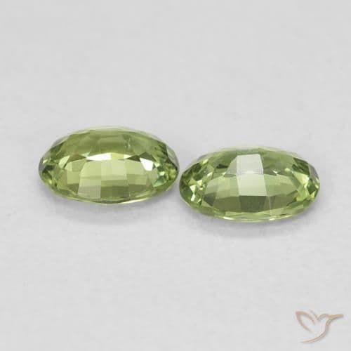 0.70ct Natural Warm Green Sapphire, Oval Cut, 4.9x3.9 mm