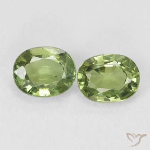 1.05ct Natural Warm Green Sapphire, Oval Cut, 5.1x4.1 mm
