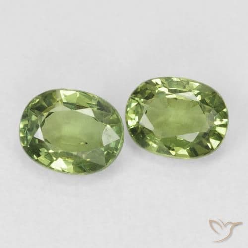 1.05ct Natural Warm Green Sapphire, Oval Cut, 5.1x4.1 mm