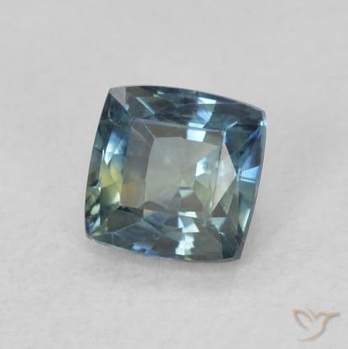 0.64ct Natural Teal Sapphire, Cushion Cut, 4.7x4.7 mm