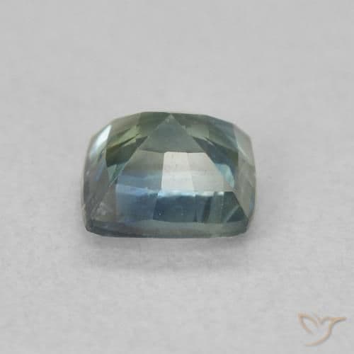 0.64ct Natural Teal Sapphire, Cushion Cut, 4.7x4.7 mm
