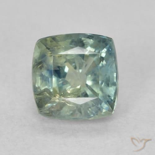 0.98ct Natural Teal Sapphire, Cushion Cut, 5.3x5.3 mm
