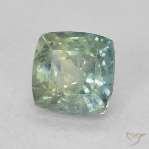 0.98ct Natural Teal Sapphire, Cushion Cut, 5.3x5.3 mm