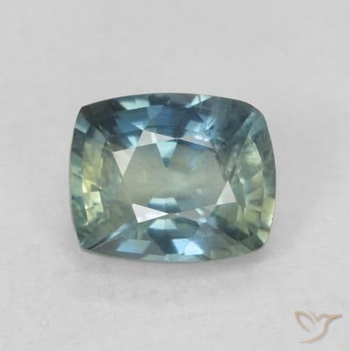 0.78ct Natural Teal Sapphire, Cushion Cut, 5.6x4.6 mm