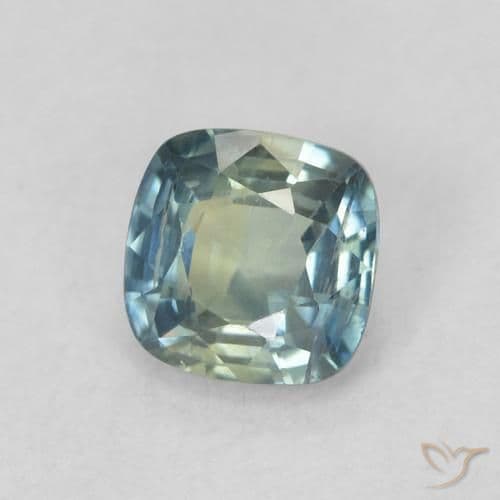 0.60ct Natural Teal Sapphire, Cushion Cut, 4.7x4.7 mm