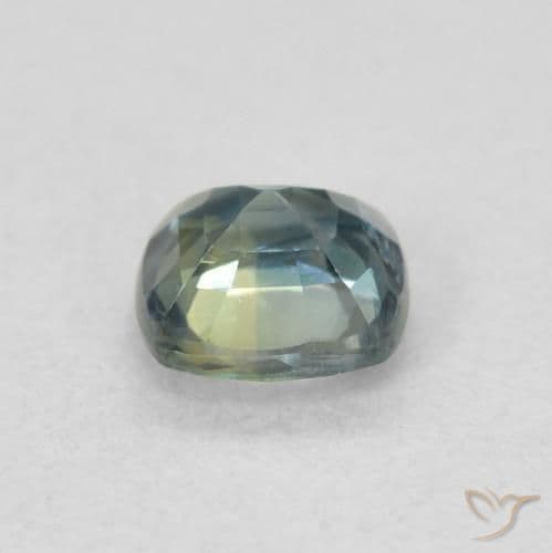 0.60ct Natural Teal Sapphire, Cushion Cut, 4.7x4.7 mm