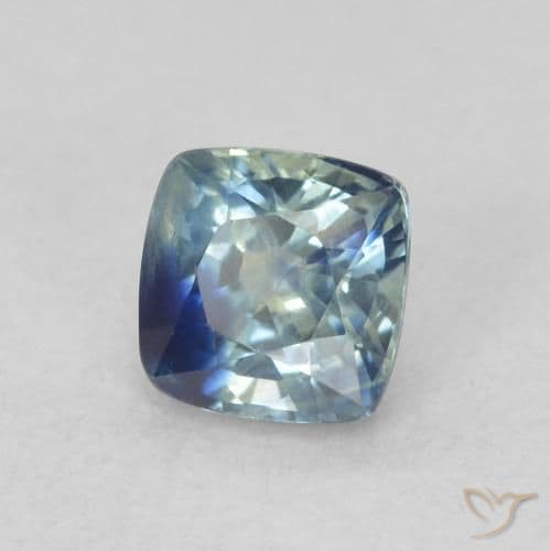0.71ct Natural Teal Sapphire, Cushion Cut, 4.7x4.6 mm