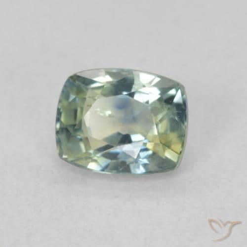 0.62ct Greenish Blue Sapphire, Cushion Cut, 5.1x4.1 mm