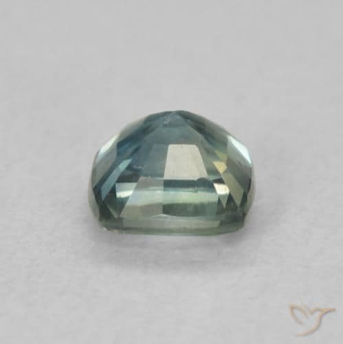 0.68ct Natural Teal Sapphire, Cushion Cut, 4.6x4.6 mm