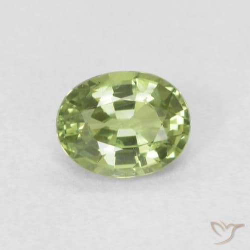 0.46ct Natural Warm Green Sapphire, Oval Cut, 5.1x4 mm