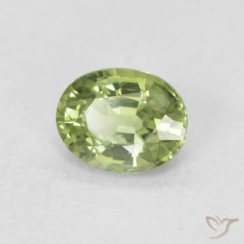 0.46ct Natural Warm Green Sapphire, Oval Cut, 5.1x4 mm