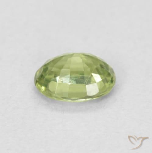 0.46ct Natural Warm Green Sapphire, Oval Cut, 5.1x4 mm