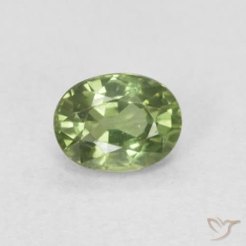 0.48ct Natural Medium Green Sapphire, Oval Cut, 5x3.8 mm