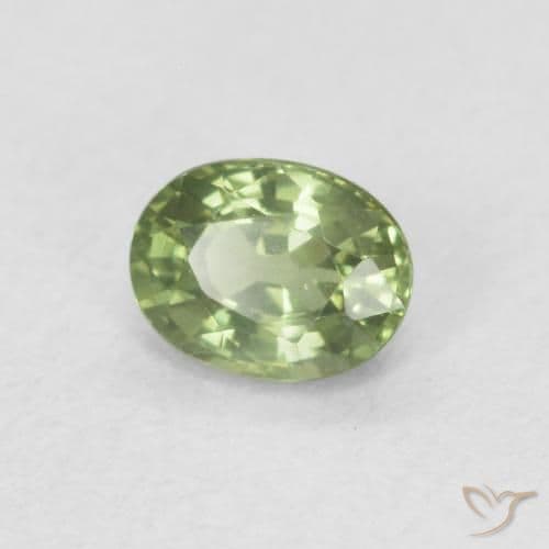 0.48ct Natural Medium Green Sapphire, Oval Cut, 5x3.8 mm