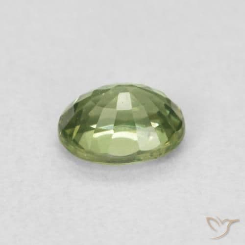 0.48ct Natural Medium Green Sapphire, Oval Cut, 5x3.8 mm