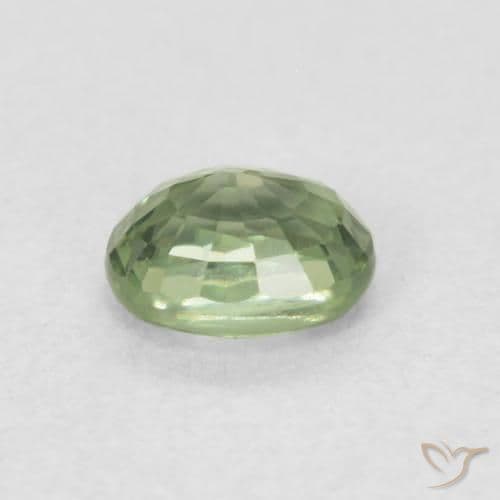 0.56ct Natural Light Sage Green Sapphire, Oval Cut, 5.1x4 mm