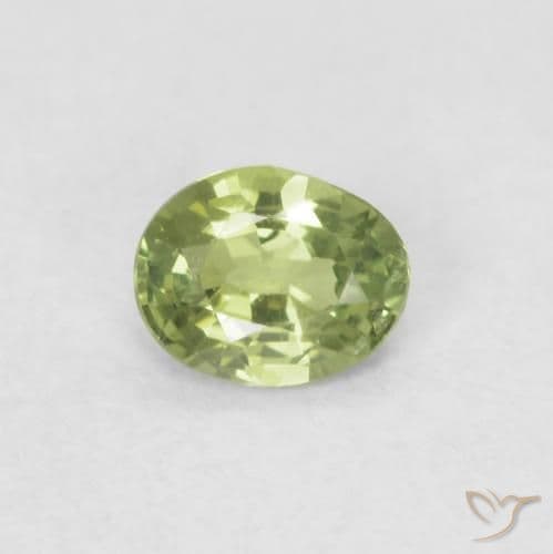 0.40ct Natural Light Green Sapphire, Oval Cut, 4.8x3.8 mm
