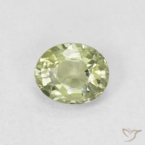 0.46ct Natural Medium Green Sapphire, Oval Cut, 4.9x4.1 mm