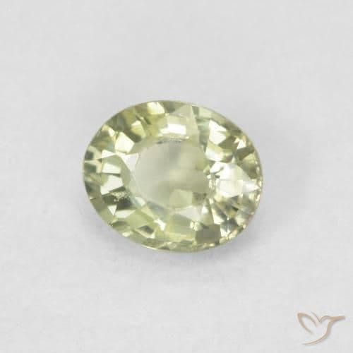0.46ct Natural Medium Green Sapphire, Oval Cut, 4.9x4.1 mm