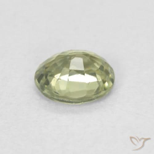 0.46ct Natural Medium Green Sapphire, Oval Cut, 4.9x4.1 mm