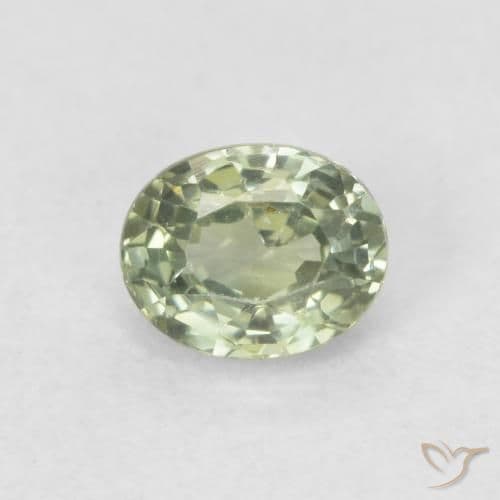 0.58ct Natural Light Green Sapphire, Oval Cut, 5x4 mm