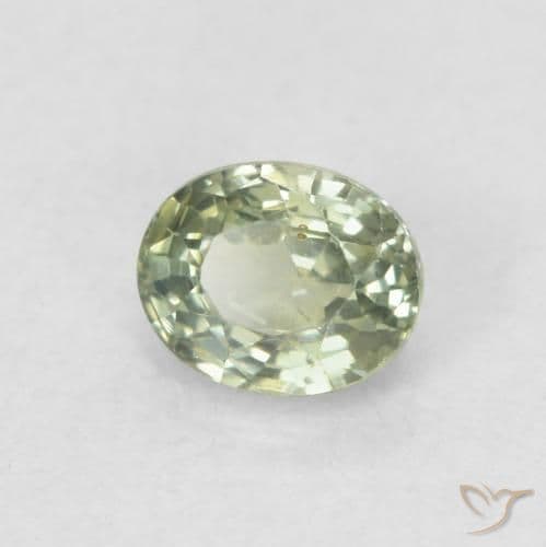 0.58ct Natural Light Green Sapphire, Oval Cut, 5x4 mm