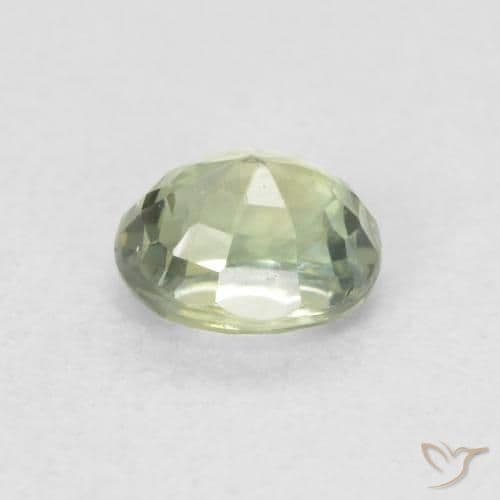 0.58ct Natural Light Green Sapphire, Oval Cut, 5x4 mm