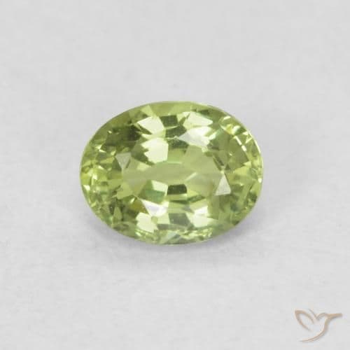 0.44ct Light Lively Green Sapphire, Oval Cut, 5x4.4 mm