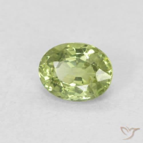 0.44ct Light Lively Green Sapphire, Oval Cut, 5x4.4 mm