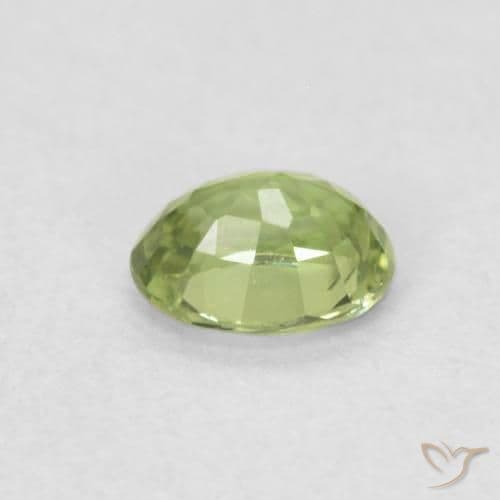 0.44ct Light Lively Green Sapphire, Oval Cut, 5x4.4 mm