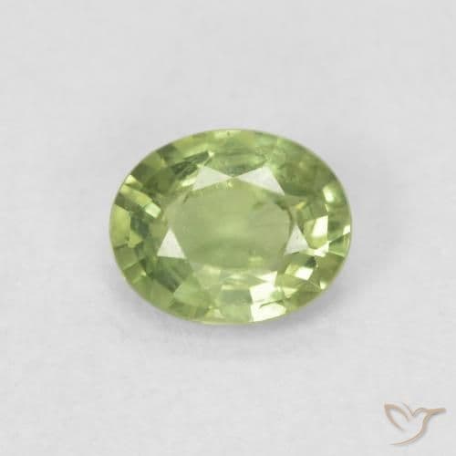 0.42ct Light Lively Green Sapphire, Oval Cut, 5.1x4.1 mm