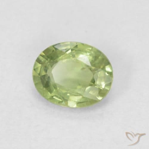 0.42ct Light Lively Green Sapphire, Oval Cut, 5.1x4.1 mm