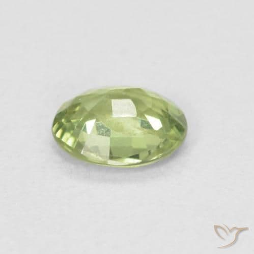 0.42ct Light Lively Green Sapphire, Oval Cut, 5.1x4.1 mm