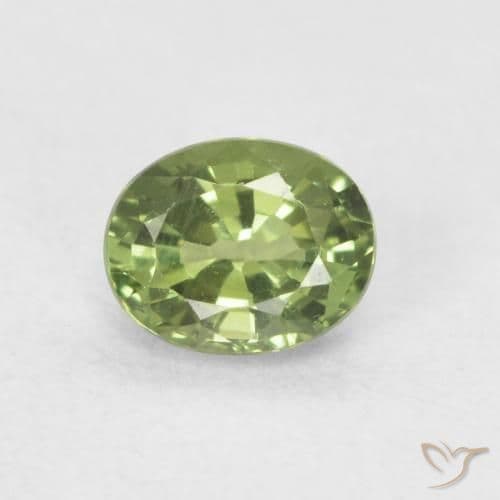 0.52ct Natural Medium Green Sapphire, Oval Cut, 5.1x4.1 mm
