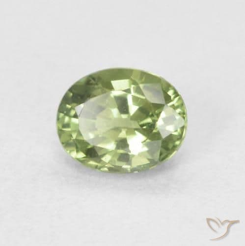 0.52ct Natural Medium Green Sapphire, Oval Cut, 5.1x4.1 mm