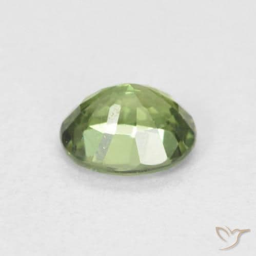 0.52ct Natural Medium Green Sapphire, Oval Cut, 5.1x4.1 mm